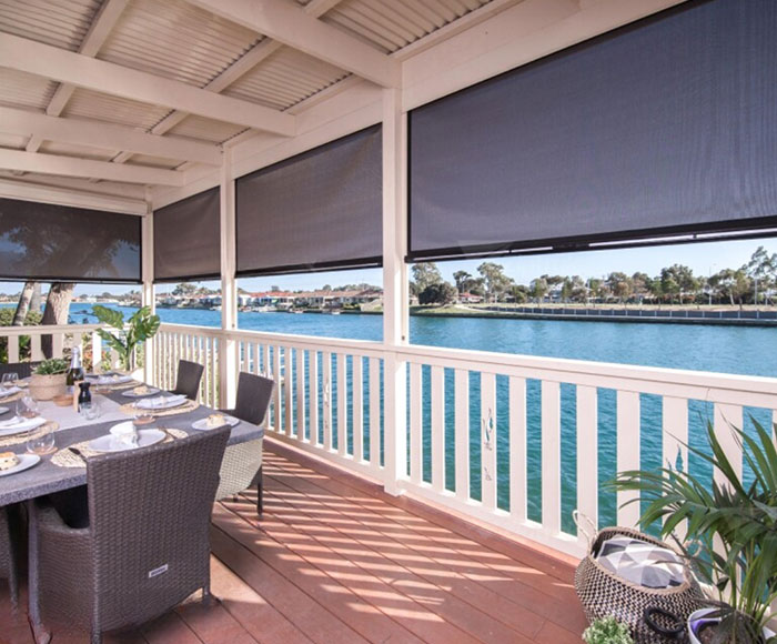 Protect from glare with custom outdoor blinds