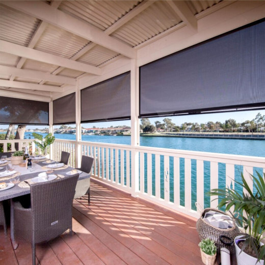 Outdoor Blinds Installed on Deck for Alfresco Dining